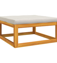 11-tlg. Garten-Lounge-Set mit Hellgrauen Kissen Massivholz