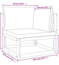 10-tlg. Garten-Lounge-Set mit Grünen Kissen Massivholz