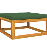 11-tlg. Garten-Lounge-Set mit Grünen Kissen Massivholz