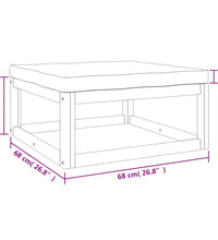 11-tlg. Garten-Lounge-Set mit Grünen Kissen Massivholz