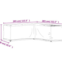 Gartenmöbel-Abdeckungen in L-Form 2 Stk. 16 Ösen 285x285x90 cm