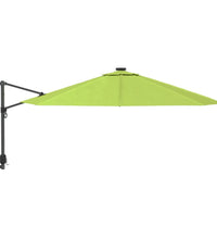Wand-Sonnenschirm mit LEDs Apfelgrün 290 cm
