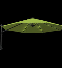 Wand-Sonnenschirm mit LEDs Apfelgrün 290 cm