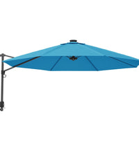 Wand-Sonnenschirm mit LEDs Meerblau 290 cm