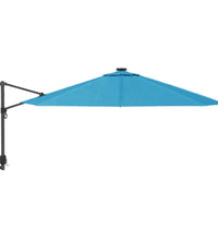 Wand-Sonnenschirm mit LEDs Meerblau 290 cm