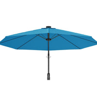 Wand-Sonnenschirm mit LEDs Meerblau 290 cm