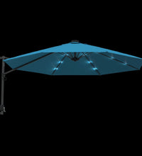 Wand-Sonnenschirm mit LEDs Meerblau 290 cm