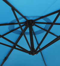 Wand-Sonnenschirm mit LEDs Meerblau 290 cm