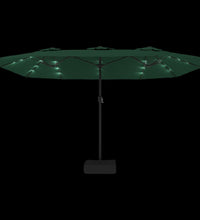Doppelsonnenschirm mit LEDs Grün 449x245 cm
