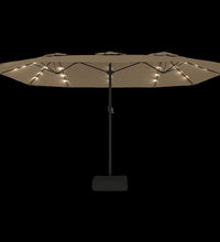 Doppelsonnenschirm mit LEDs Taupe 449x245 cm