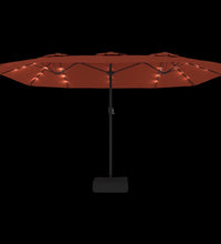 Doppelsonnenschirm mit LEDs Terrakotta 449x245 cm