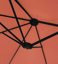 Doppelsonnenschirm mit LEDs Terrakotta 449x245 cm