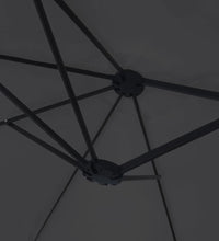 Doppelsonnenschirm mit LEDs Schwarz 449x245 cm