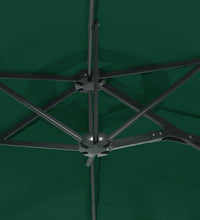 Doppel-Sonnenschirm mit LED-Leuchten Grün 316x240 cm