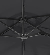 Doppelsonnenschirm mit LEDs Schwarz 316x240 cm