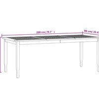 Garten-Esstisch 200x90x75 cm Massivholz Teak