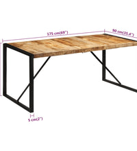 Esstisch 175x90x76 cm Raues Massivholz Mango