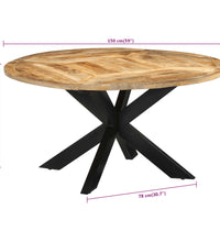 Esstisch Ø150x76 cm Massives Raues Mangoholz