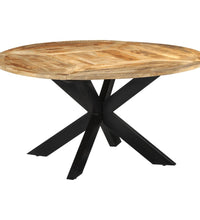Esstisch Ø150x76 cm Massives Raues Mangoholz