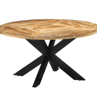 Esstisch Ø150x76 cm Massives Raues Mangoholz