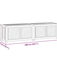 Gartenbox mit Beutel 200x50x55 cm Massivholz Teak