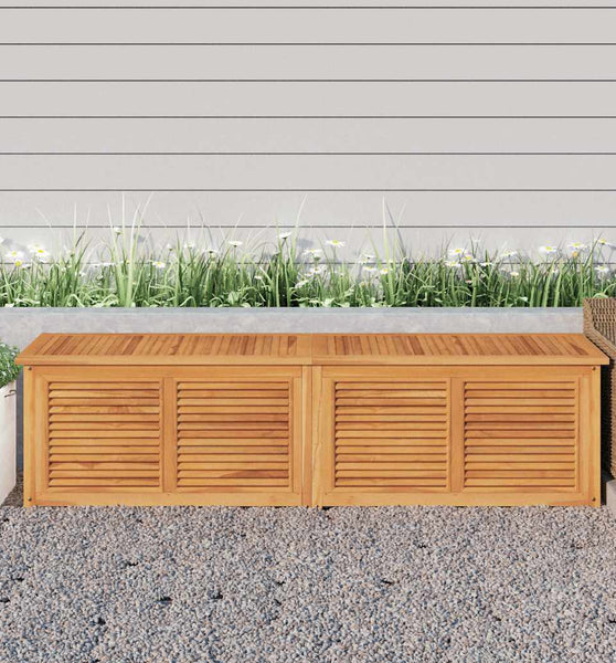 Gartenbox mit Beutel 200x50x55 cm Massivholz Teak