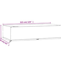 Gartenmöbel-Abdeckung 12 Ösen 315x160x75 cm Rechteckig