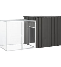 Kaninchenkäfig Anthrazit 200x91x100 cm Verzinkter Stahl