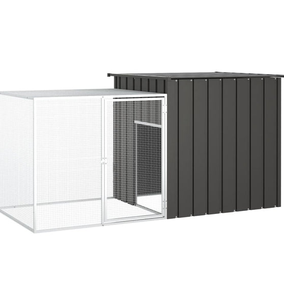 Kaninchenkäfig Anthrazit 200x91x100 cm Verzinkter Stahl