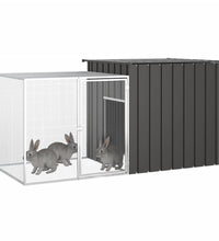 Kaninchenkäfig Anthrazit 200x91x100 cm Verzinkter Stahl