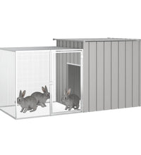 Kaninchenkäfig Grau 200x91x100 cm Verzinkter Stahl