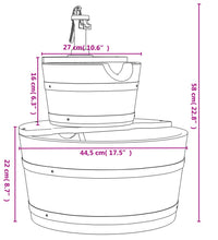 Gartenbrunnen mit Pumpe 44,5x44,5x58 cm Massivholz Tanne