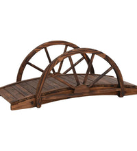 Gartenbrücke mit Rad-Design 99x50x38 cm Massivholz Tanne