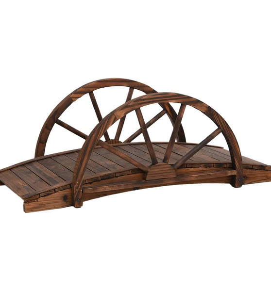 Gartenbrücke mit Rad-Design 99x50x38 cm Massivholz Tanne