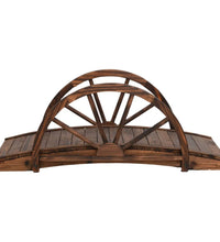 Gartenbrücke mit Rad-Design 99x50x38 cm Massivholz Tanne