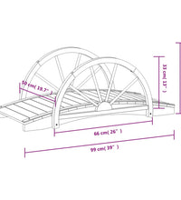 Gartenbrücke mit Rad-Design 99x50x38 cm Massivholz Tanne