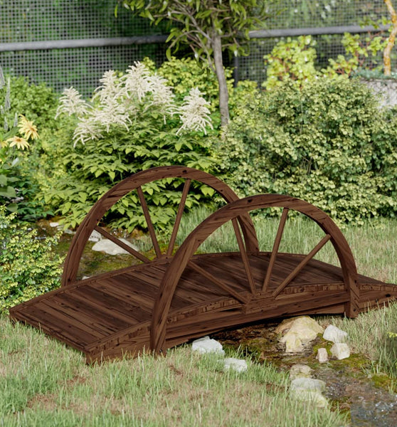 Gartenbrücke mit Rad-Design 99x50x38 cm Massivholz Tanne