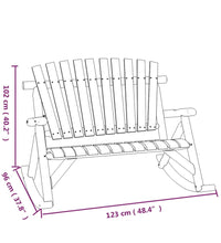 Garten-Schaukelbank 2-Sitzer 123x96x102 cm Massivholz Fichte