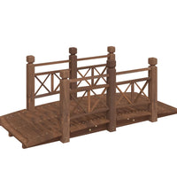 Gartenbrücke mit Geländer 150x67x56 cm Massivholz Fichte