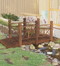 Gartenbrücke mit Geländer 150x67x56 cm Massivholz Fichte