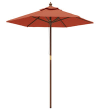 Sonnenschirm mit Holzmast Terrakotta 196x231 cm