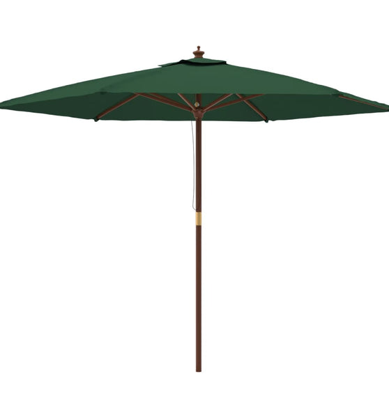 Sonnenschirm mit Holzmast Grün 299x240 cm