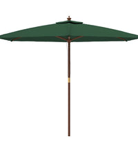Sonnenschirm mit Holzmast Grün 299x240 cm