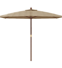 Sonnenschirm mit Holzmast Taupe 299x240 cm