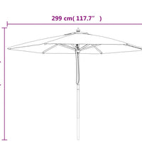 Sonnenschirm mit Holzmast Taupe 299x240 cm