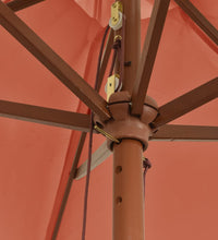 Sonnenschirm mit Holzmast Terrakotta 299x240 cm