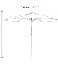 Sonnenschirm mit Holzmast Schwarz 299x240 cm