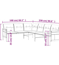 Garten-Ecksofa Anthrazit Stahl und Textilene