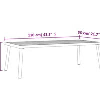 Garten Couchtisch Anthrazit 110x55x35cm Stahl