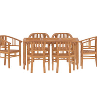 7-tlg. Garten-Essgruppe Massivholz Teak